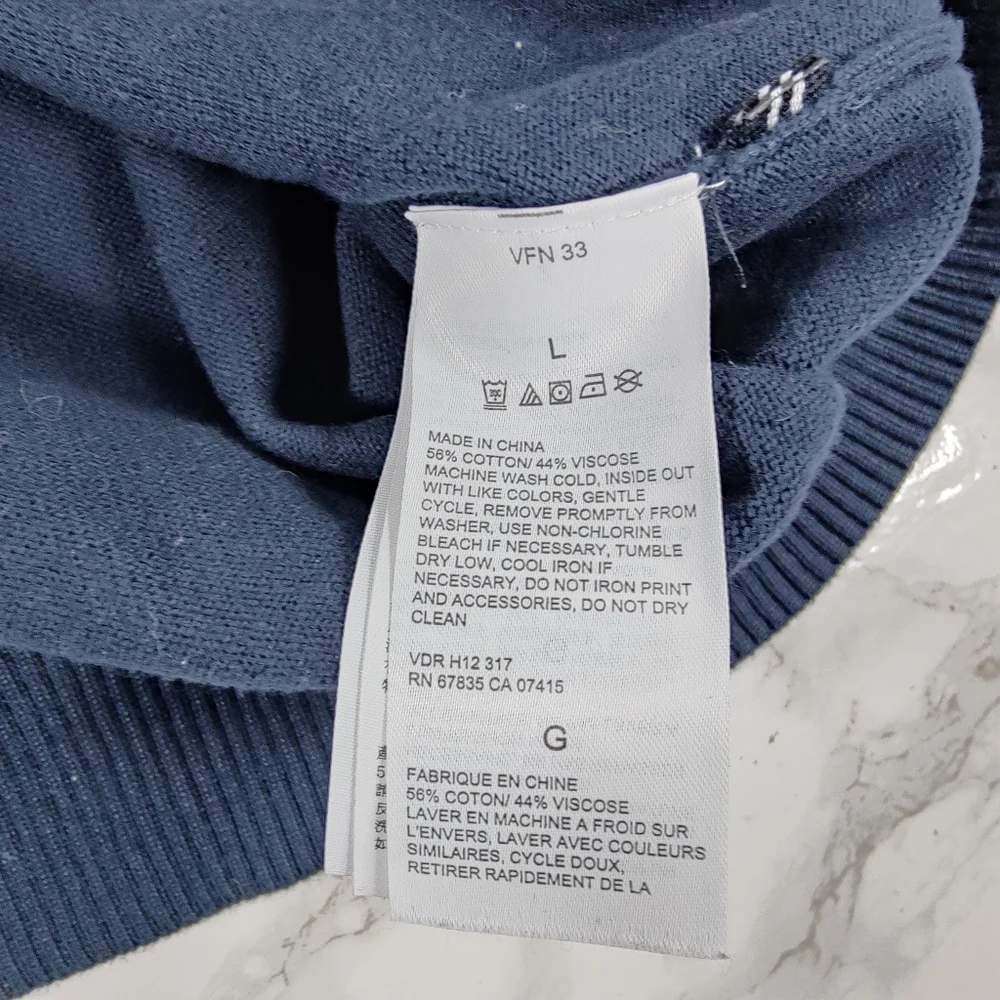 Nautica Navy V Neck Sweater Size Large - Picture 4 of 5
